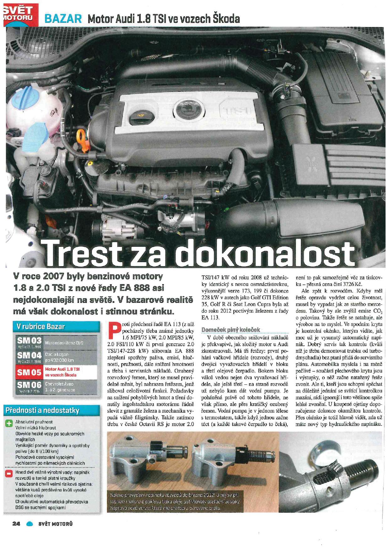 SM motor Audi 18TSi v Škoda