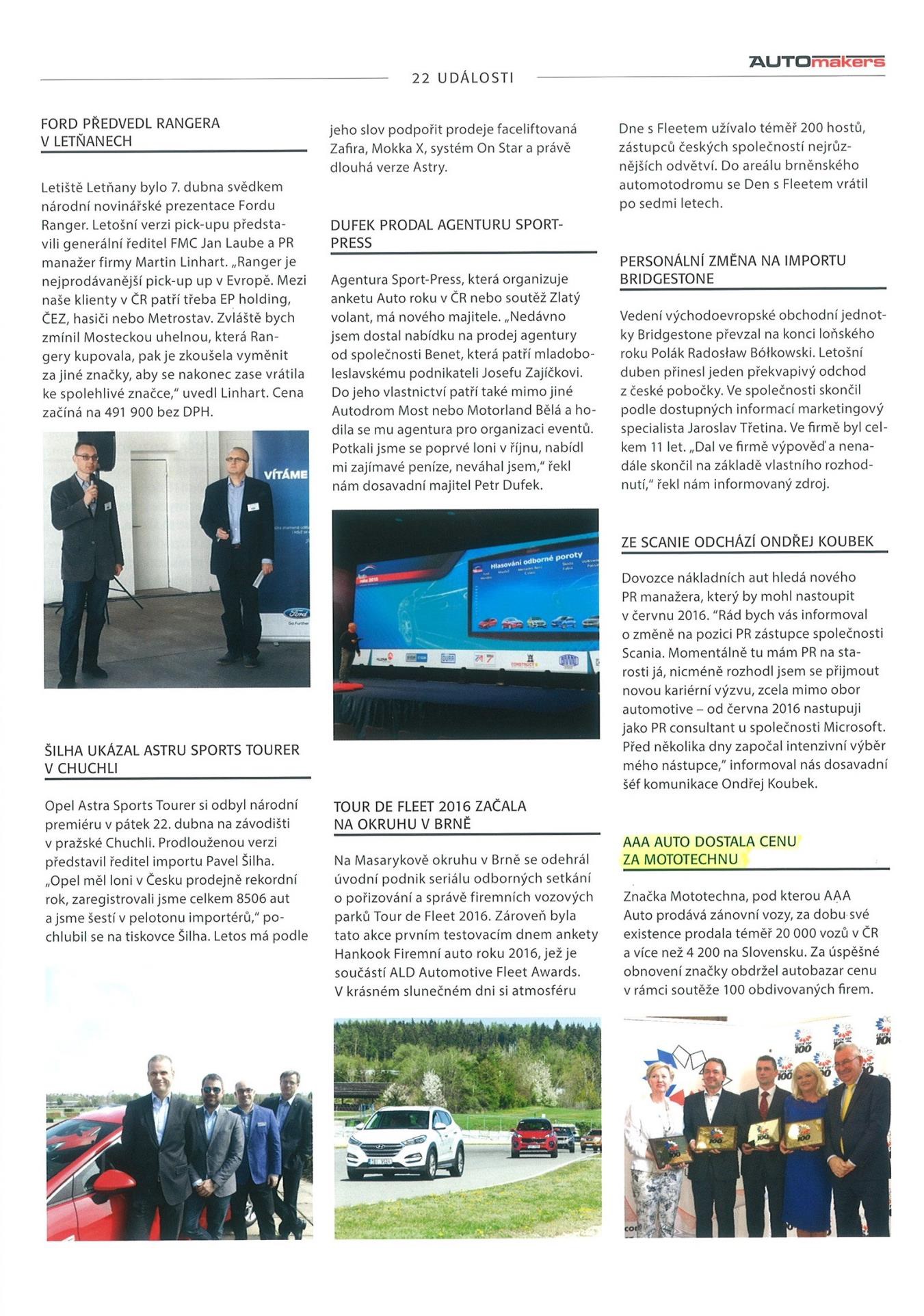 Ocenění mototechna automakers