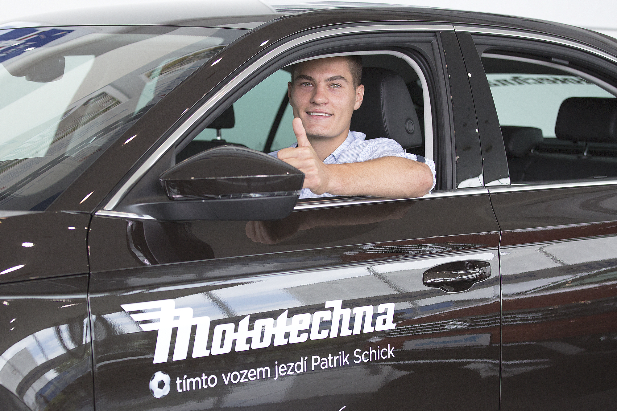 Patrik Schick v autě Mototechna