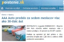 Poistenie.sk: AAA Auto predalo za sedem mesiacov viac ako 30-tisíc áut