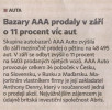 Hospodářské Noviny: Bazary AAA prodaly v září o 11 % víc aut