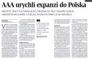 Hospodářské noviny: AAA urychlí expanzi do Polska