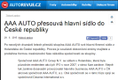 Autorevue.cz: AAA AUTO přesouvá hlavní sídlo do České republiky