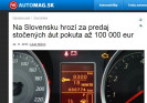 Automag.sk: Na Slovensku hrozí za predaj stočených áut pokuta až 100 000 eur 