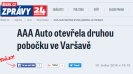 Blesk.cz: AAA Auto otevřela druhou pobočku ve Varšavě  