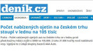 Deník.cz: Počet nabízených ojetin na českém trhu stoupl v lednu na 105 tisíc 