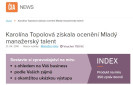 Čianews.cz: Karolína Topolová získala ocenění Mladý manažerský talent
